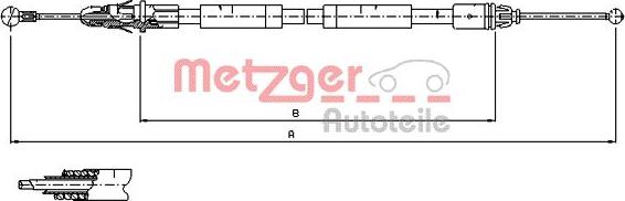 Metzger 11.6805 - Тросик, cтояночный тормоз autospares.lv