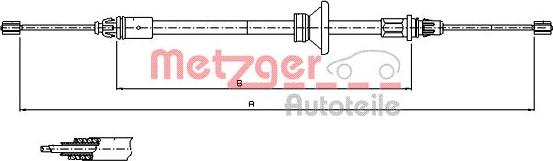 Metzger 11.6801 - Тросик, cтояночный тормоз autospares.lv