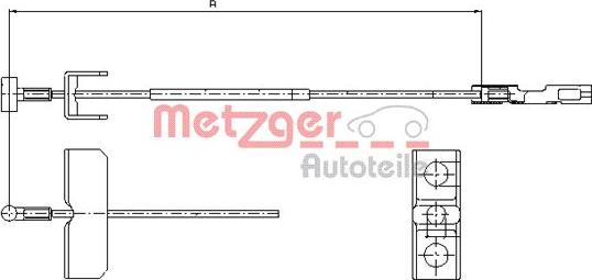 Metzger 11.6803 - Тросик, cтояночный тормоз autospares.lv