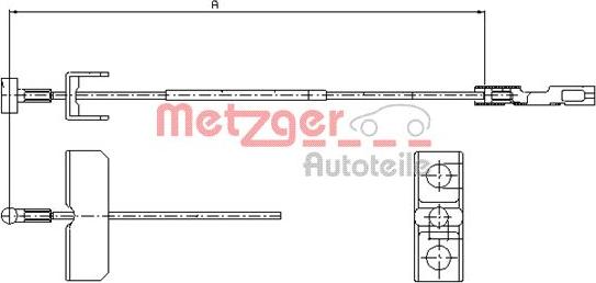 Metzger 11.6802 - Тросик, cтояночный тормоз autospares.lv