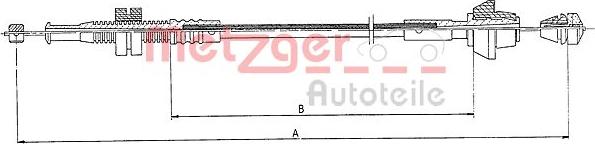 Metzger 11.0126 - Тросик газа autospares.lv