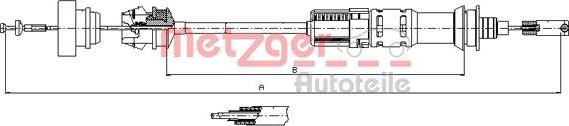 Metzger 11.3921 - Трос, управление сцеплением autospares.lv