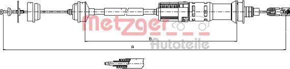 Metzger 11.3923 - Трос, управление сцеплением autospares.lv