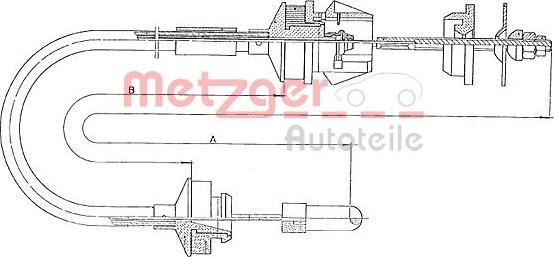 Metzger 11.3034 - Трос, управление сцеплением autospares.lv