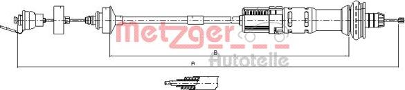 Metzger 11.3029 - Трос, управление сцеплением autospares.lv