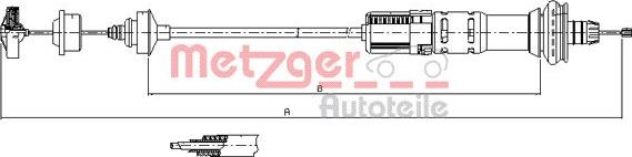 Metzger 11.3028 - Трос, управление сцеплением autospares.lv