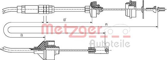 Metzger 11.2195 - Трос, управление сцеплением autospares.lv