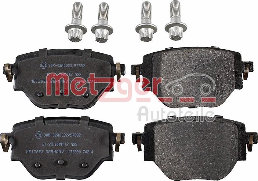 Metzger 1170990 - Тормозные колодки, дисковые, комплект autospares.lv