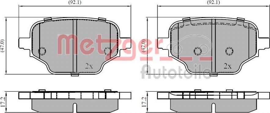 Metzger 1170943 - Тормозные колодки, дисковые, комплект autospares.lv