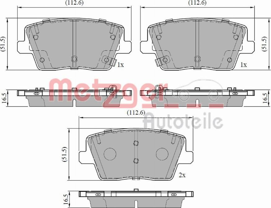 Metzger 1170942 - Тормозные колодки, дисковые, комплект autospares.lv