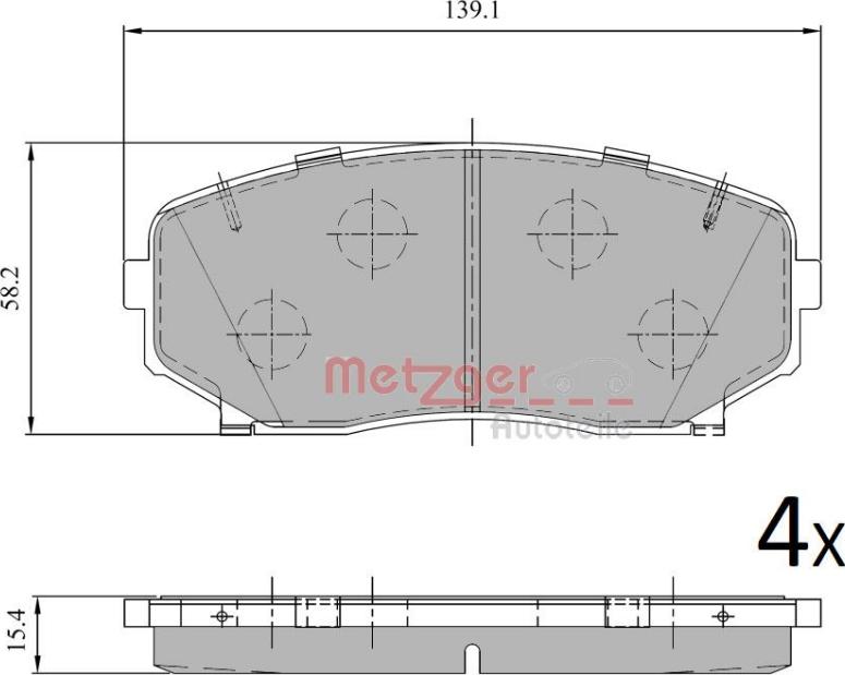 Metzger 1170966 - Тормозные колодки, дисковые, комплект autospares.lv