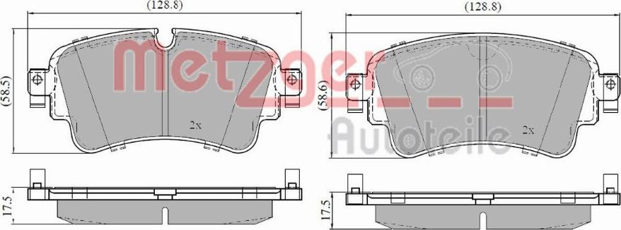 Metzger 1170904 - Тормозные колодки, дисковые, комплект autospares.lv