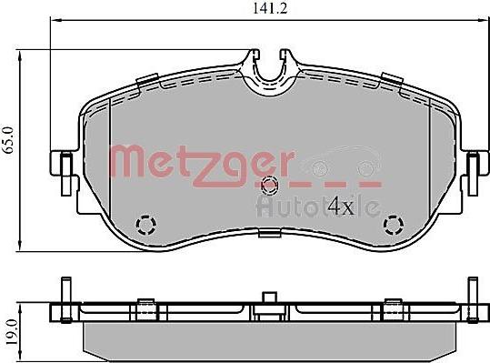 Metzger 1170905 - Тормозные колодки, дисковые, комплект autospares.lv