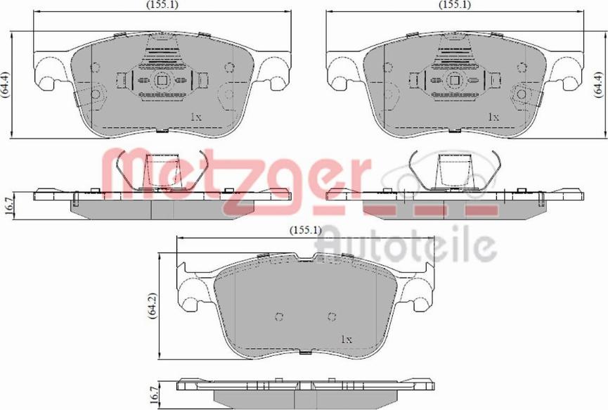 Metzger 1170919 - Тормозные колодки, дисковые, комплект autospares.lv