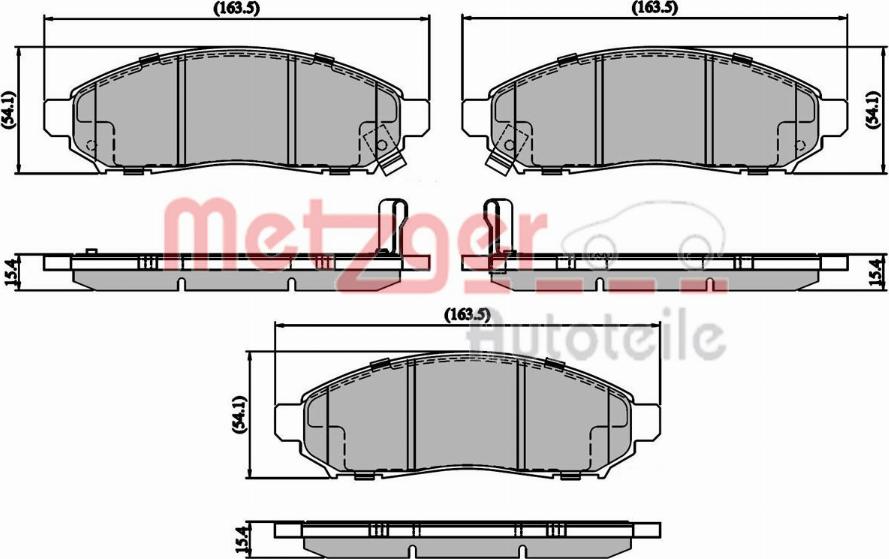 Metzger 1170916 - Тормозные колодки, дисковые, комплект autospares.lv