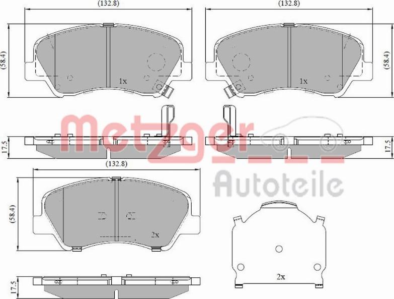 Metzger 1170918 - Тормозные колодки, дисковые, комплект autospares.lv