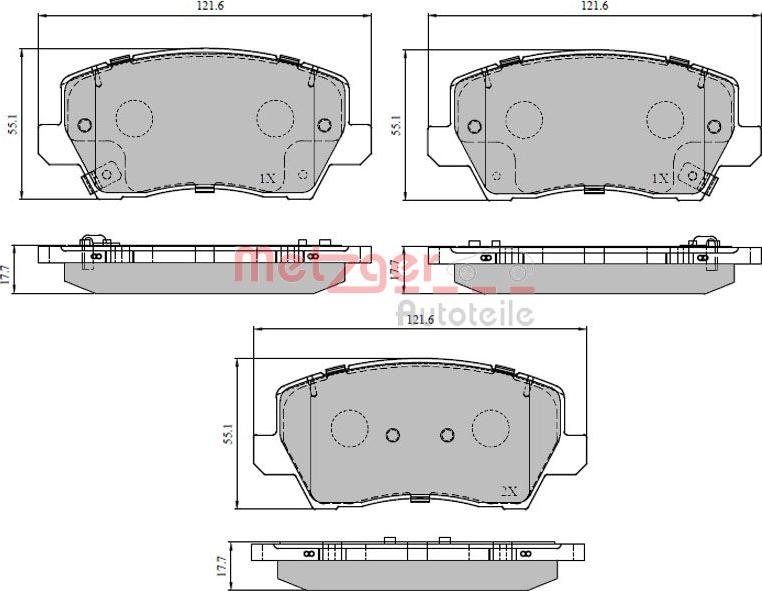 Metzger 1170930 - Тормозные колодки, дисковые, комплект autospares.lv