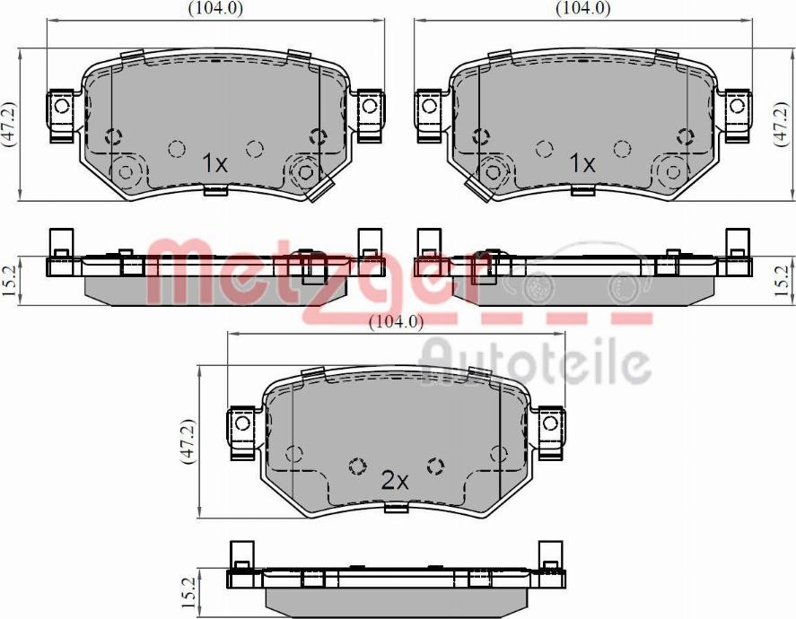 Metzger 1170933 - Тормозные колодки, дисковые, комплект autospares.lv