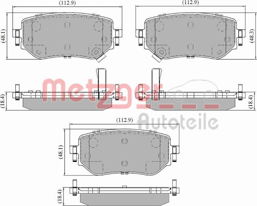 Metzger 1170937 - Тормозные колодки, дисковые, комплект autospares.lv