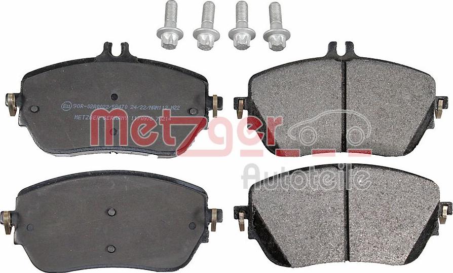 Metzger 1170976 - Тормозные колодки, дисковые, комплект autospares.lv