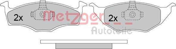 Metzger 1170498 - Тормозные колодки, дисковые, комплект autospares.lv