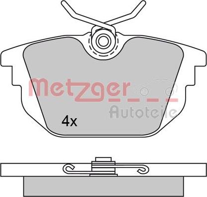 Metzger 1170497 - Тормозные колодки, дисковые, комплект autospares.lv