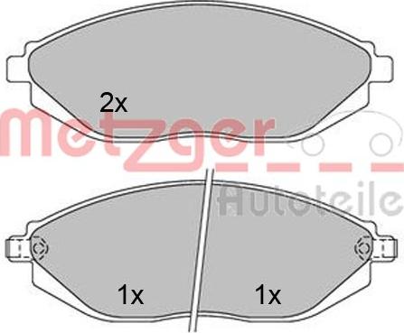 Metzger 1170446 - Тормозные колодки, дисковые, комплект autospares.lv