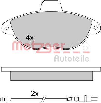 Metzger 1170455 - Тормозные колодки, дисковые, комплект autospares.lv