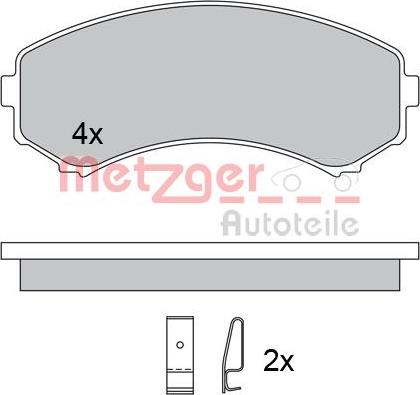 Metzger 1170450 - Тормозные колодки, дисковые, комплект autospares.lv