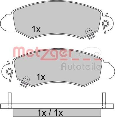 Metzger 1170457 - Тормозные колодки, дисковые, комплект autospares.lv