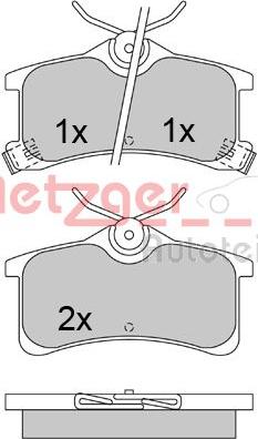 Metzger 1170463 - Тормозные колодки, дисковые, комплект autospares.lv