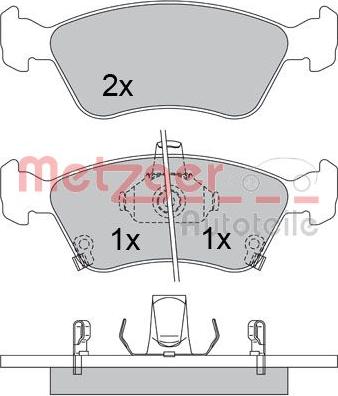 Metzger 1170401 - Тормозные колодки, дисковые, комплект autospares.lv