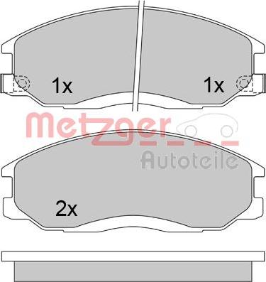 Metzger 1170402 - Тормозные колодки, дисковые, комплект autospares.lv