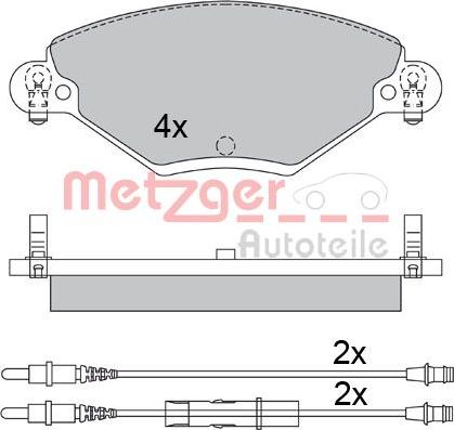 Metzger 1170419 - Тормозные колодки, дисковые, комплект autospares.lv