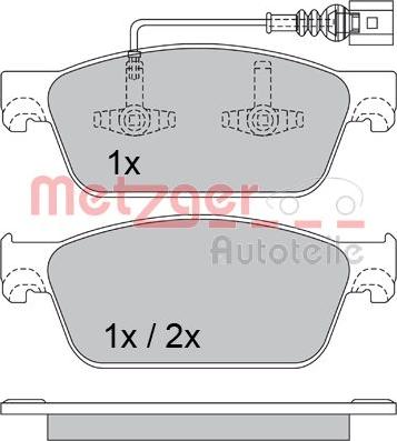 Metzger 1170484 - Тормозные колодки, дисковые, комплект autospares.lv