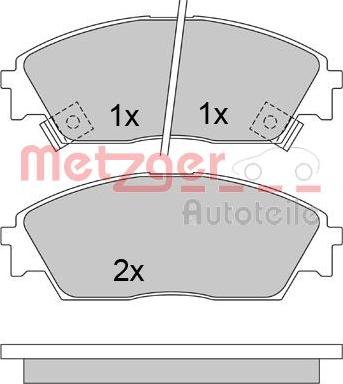 Metzger 1170486 - Тормозные колодки, дисковые, комплект autospares.lv