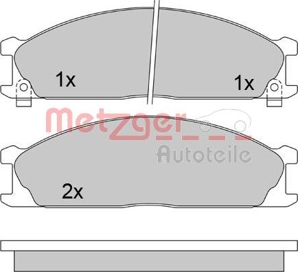 Metzger 1170488 - Тормозные колодки, дисковые, комплект autospares.lv