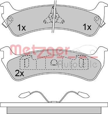 Metzger 1170434 - Тормозные колодки, дисковые, комплект autospares.lv