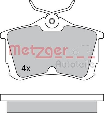 Metzger 1170435 - Тормозные колодки, дисковые, комплект autospares.lv