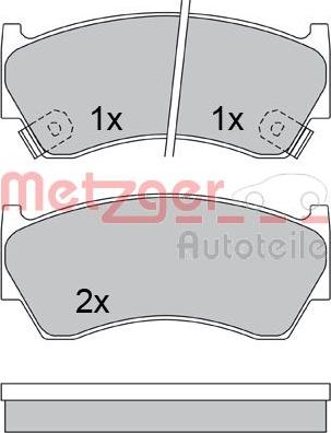 Metzger 1170433 - Тормозные колодки, дисковые, комплект autospares.lv