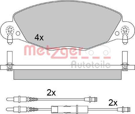 Metzger 1170437 - Тормозные колодки, дисковые, комплект autospares.lv