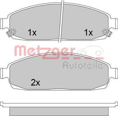 Metzger 1170423 - Тормозные колодки, дисковые, комплект autospares.lv