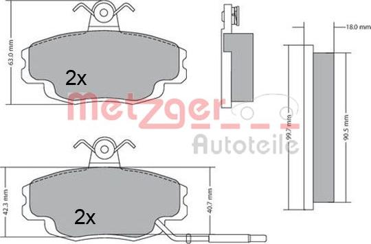 Metzger 1170427 - Тормозные колодки, дисковые, комплект autospares.lv