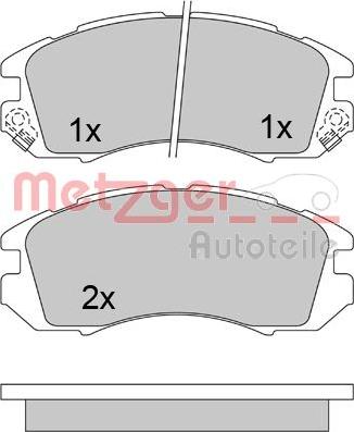 Metzger 1170474 - Тормозные колодки, дисковые, комплект autospares.lv