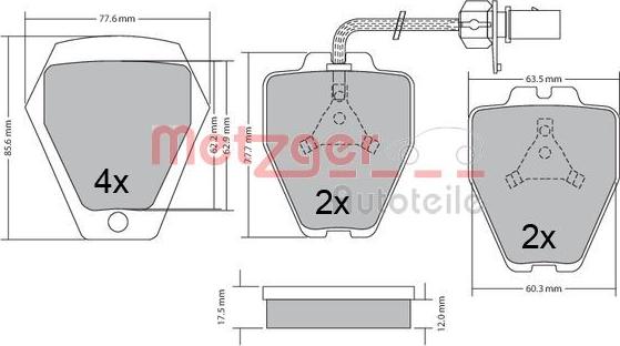 Metzger 1170478 - Тормозные колодки, дисковые, комплект autospares.lv