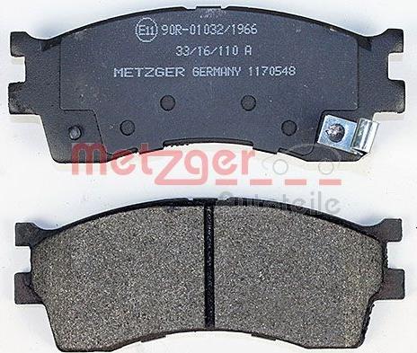 Metzger 1170548 - Тормозные колодки, дисковые, комплект autospares.lv