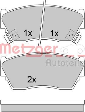 Metzger 1170547 - Тормозные колодки, дисковые, комплект autospares.lv