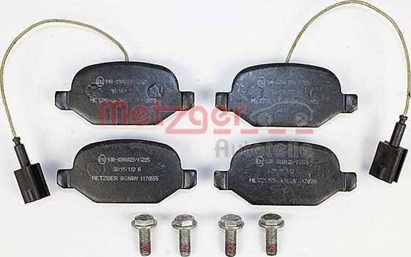 Metzger 1170555 - Тормозные колодки, дисковые, комплект autospares.lv