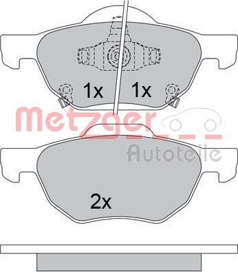 Metzger 1170558 - Тормозные колодки, дисковые, комплект autospares.lv