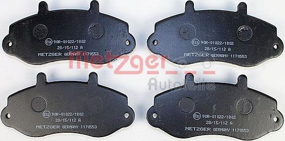 Metzger 1170553 - Тормозные колодки, дисковые, комплект autospares.lv